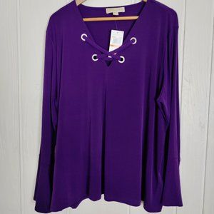 NWT Michael Kors Dark Purple Blouse